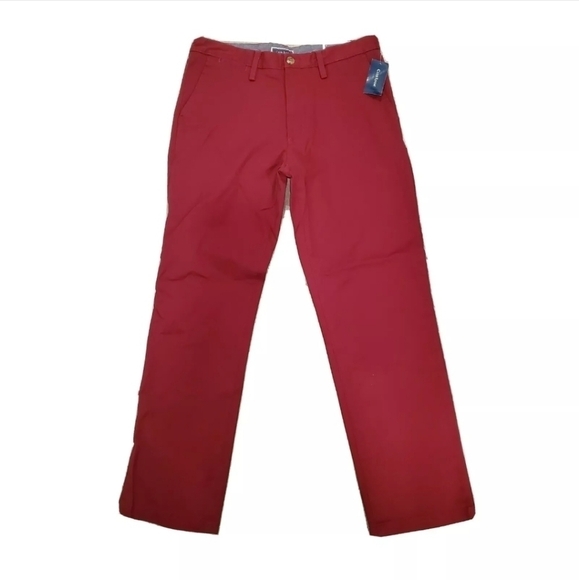 NEW Club Room Classic Fit Chino Burgundy Pants - Picture 3 of 7